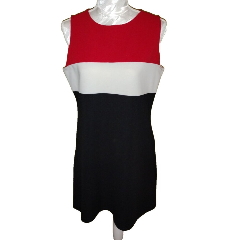 Jalate MidMod vintage L 90s color-block sleeveless mini dress S2S-13 P2P-18 L-33